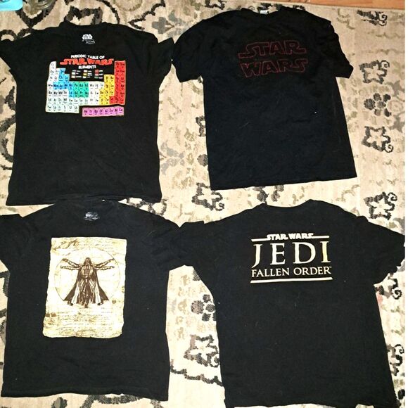 4 Vintage Star Wars Adult Tee's in Size Large May The Force Be With YOU! - Picture 2 of 11
